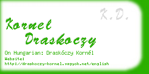 kornel draskoczy business card