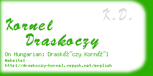 kornel draskoczy business card